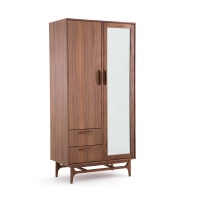 Шкаф С 2 дверками из орехового дерева Larsen единый размер каштановый LA REDOUTE INTERIEURS  фото, kupilegko.ru